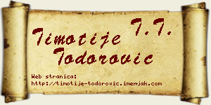 Timotije Todorović vizit kartica